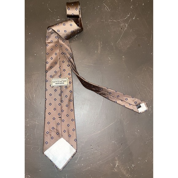 Vintage Givenchy Monsieur Geometric Patterened Classic Silk 57” Tie Italy - Picture 6 of 8